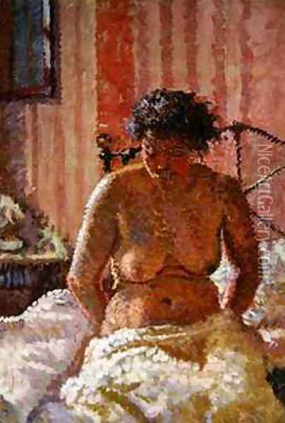 Nude in an Interior Oil Painting - Harold Gilman