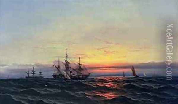 From Sail to Steam Oil Painting - James Hamilton