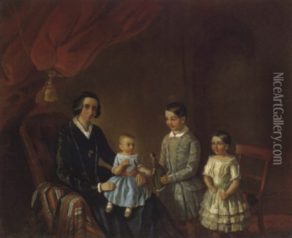 Familienportrait Oil Painting - Augustus Leopold Egg