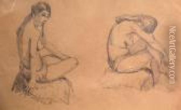Seated Nude Studies Oil Painting - Robert Henri