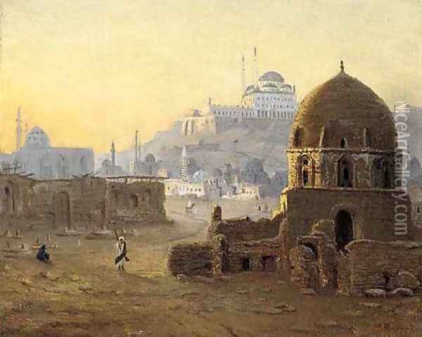 Mosques in Cairo, Egypt Oil Painting - Hans Gross