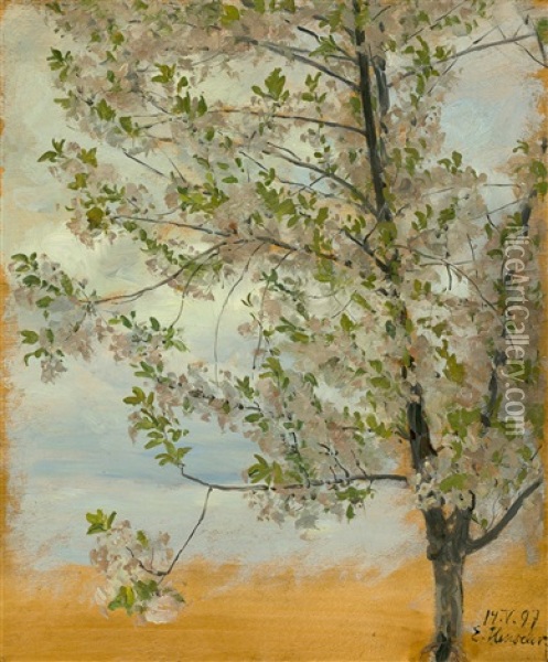 Apple Tree In Bloom Oil Painting - Ernst Henseler