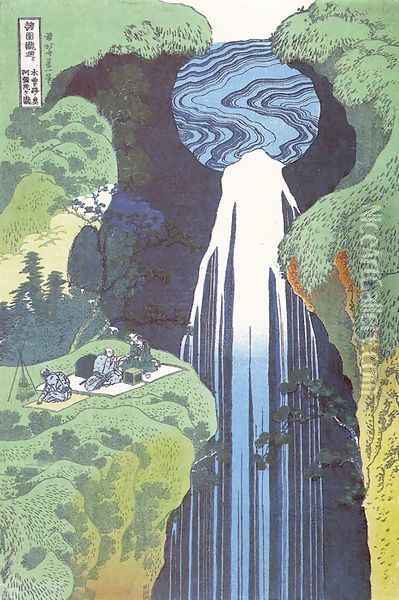Amida Waterfall on the Kisokaido Road (Kisoji no oku Amidagataki) Oil Painting - Katsushika Hokusai