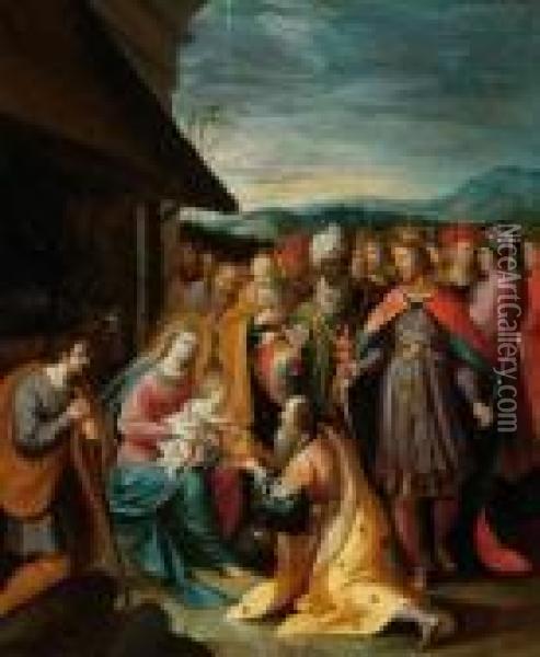 Adoration Of The Kings Oil Painting - Louis de Caullery