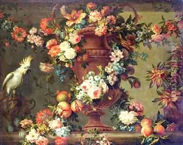 An Abundance of Fruit and Flowers Oil Painting - Jean Baptiste Belin de Fontenay