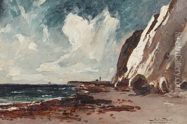 From Dover To Folkestone Oil Painting - Julius Hare