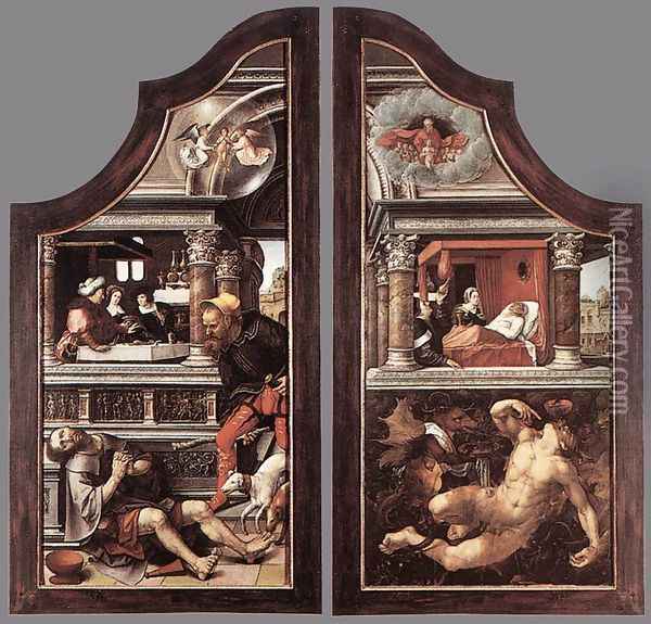 Triptych of Virtue of Patience (closed) 1521 Oil Painting - Bernaert van Orley