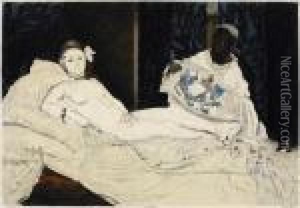 Olympia, By Jacques Villon Oil Painting - Edouard Manet