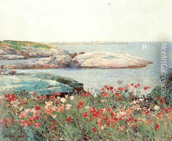 Poppies, Isles of Shoals 1891 Oil Painting - Childe Hassam