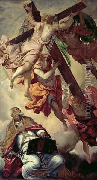 Apparition of the Cross to St Peter Oil Painting - Jacopo Tintoretto (Robusti)