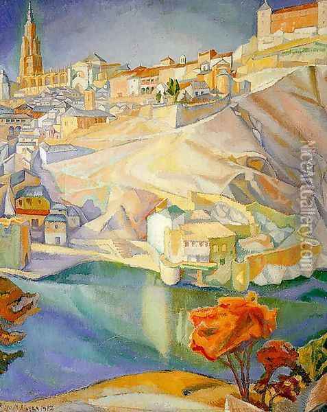 View of Toledo Oil Painting - Diego Rivera