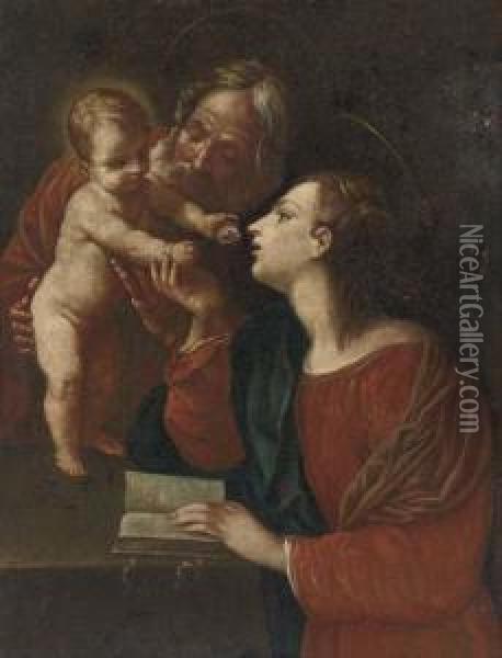 The Holy Family Oil Painting - Ippolito Scarsella (see Scarsellino)