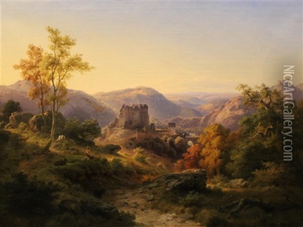 German Landscape Oil Painting - Paul Weber