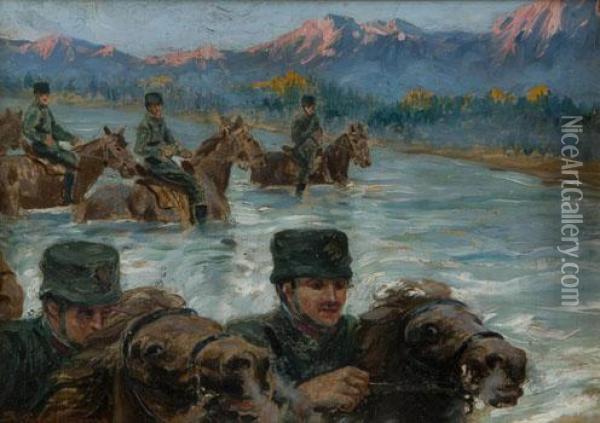 Soldati Oil Painting - Achille Beltrame