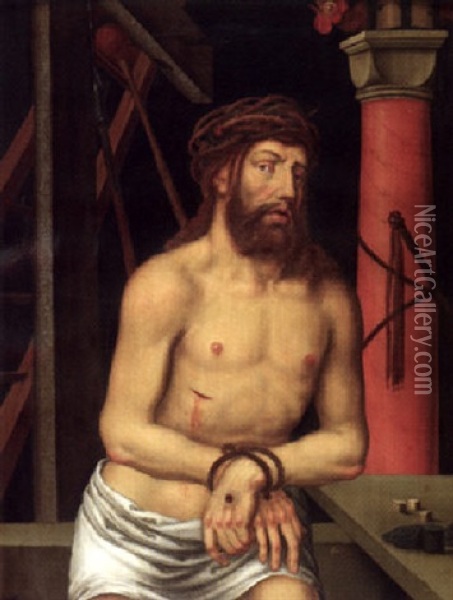 Christus Als Schmerzensmann Oil Painting - Georg Pencz