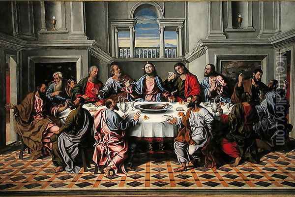 The Last Supper Oil Painting - Girolamo da Santacroce