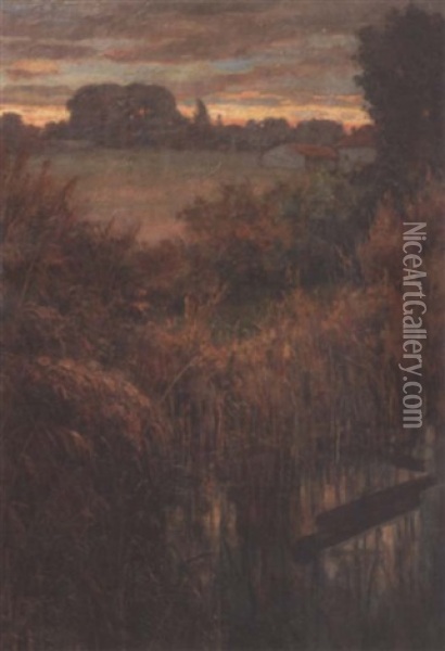 Marsh Scene Oil Painting - Alfred Juergens