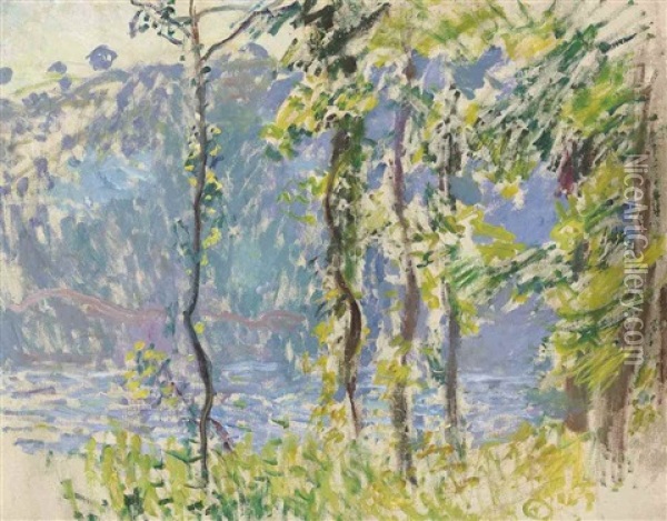 Paysage A Villez Oil Painting - Claude Monet