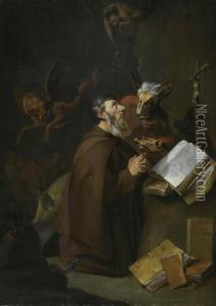 The Temptation Of Saint Anthony. Oil Painting - Matheus van Helmont
