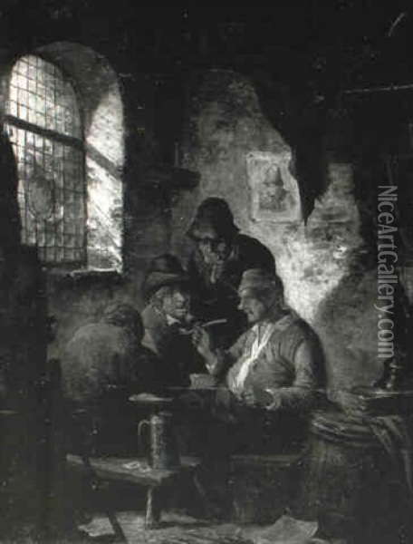 Boors Merrymaking In A Tavern Oil Painting - Adriaen Jansz van Ostade