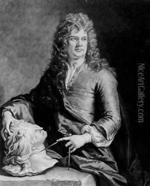 Grinling Gibbons 1648-1721 Oil Painting - Sir Godfrey Kneller
