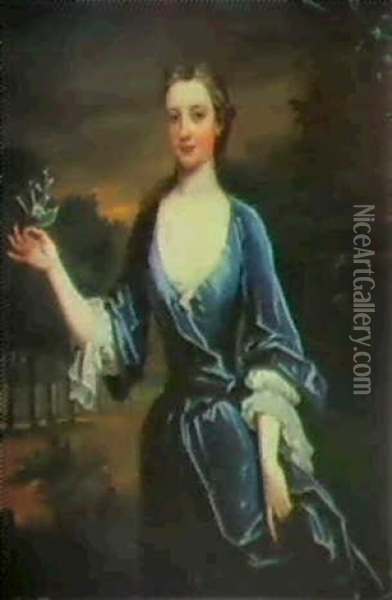 Portrait Of Lady Bacon Oil Painting - Charles Jervas