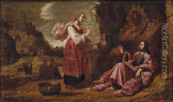 Christus Und Die Samariterin Oil Painting - Rombout Van Troyen
