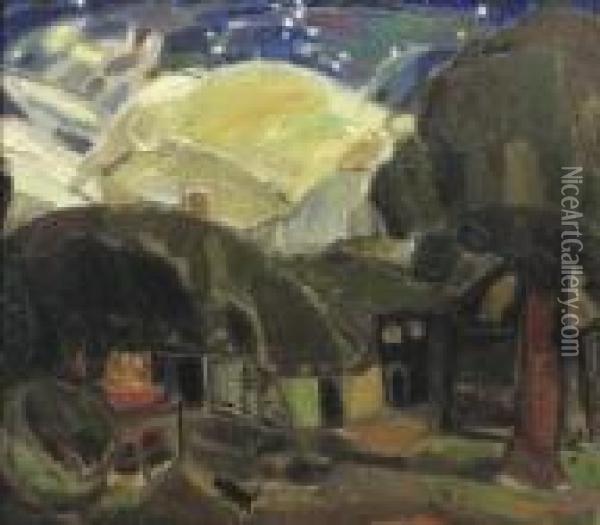 Avond Op De Hoeve; Ferme Au Crepuscule Oil Painting - Gustave De Smet