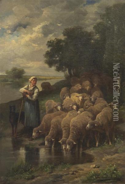 The Shepherdess Oil Painting - Franz De Beul