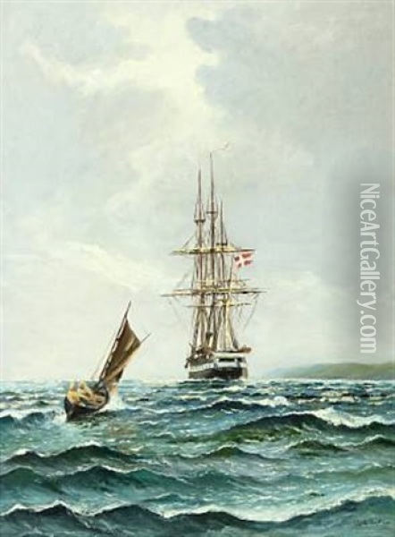 Seascape With The Frigat 