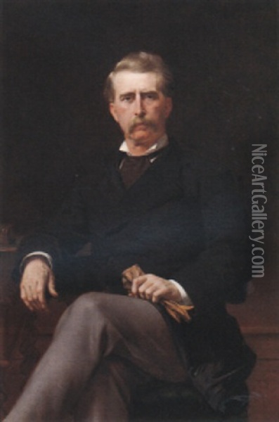 Portrait De John William Mackay Oil Painting - Alexandre Cabanel