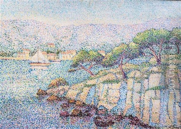 Coastal View, Carqueiranne Oil Painting - Louis Gaidan