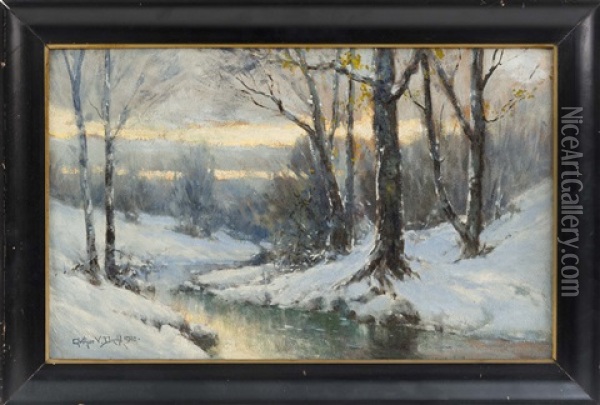 Winter Landscape Oil Painting - Arthur Vidal Diehl