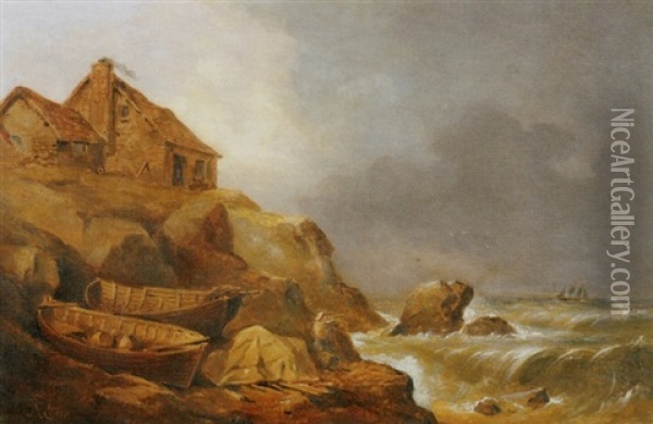Distant Storm, Monterey, California Oil Painting - Juan Buckingham Wandesforde