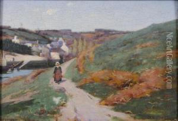 Paysanne Au Chemin Oil Painting - John Willard Raught