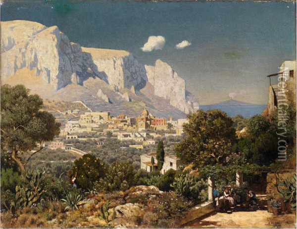 Blick Auf Capri Oil Painting - Edmund Berninger