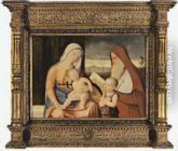 The Madonna And Child With Saint John The Baptist And Saint Jerome Oil Painting - Francesco Bissolo