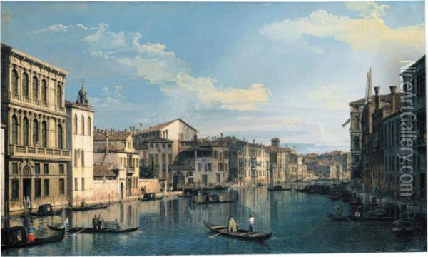 Venice, The Grand Canal From Palazzo Flangini To The Church Of San Marcuola Oil Painting - (Giovanni Antonio Canal) Canaletto