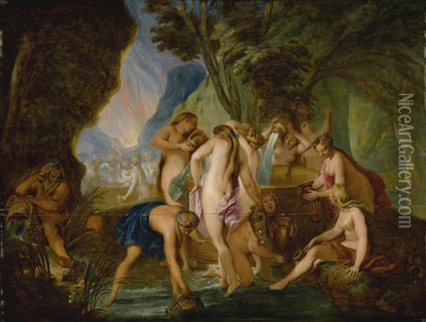 The Danaids In Hell Oil Painting - Nicolas Bertin