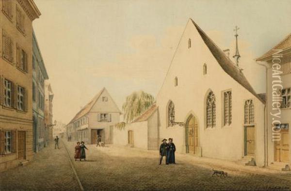 Die Alte Elisabethenkirche Oil Painting - Johann Jacob Neustuck