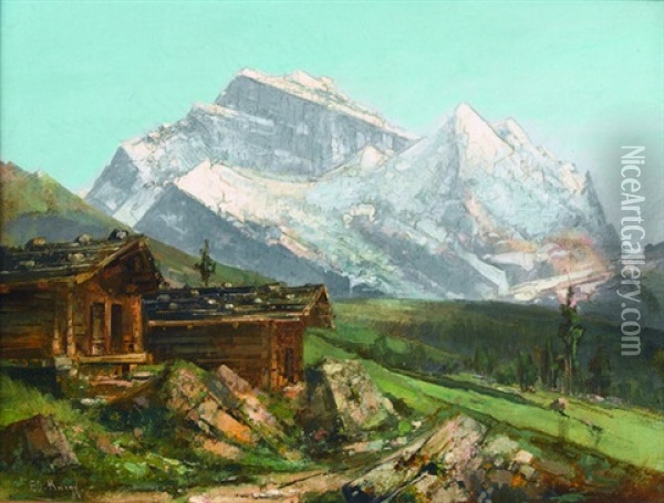 Wengernalp Mit Blick Auf Die Jungfrau Oil Painting - Eduard Rueegg