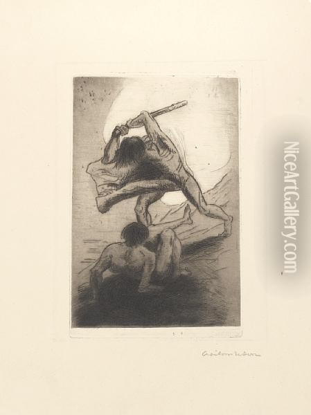 Cain Et Abel Oil Painting - Odilon Redon