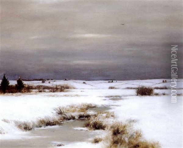 Winter On Long Island Oil Painting - Bruce Crane