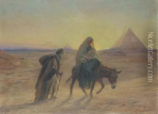 The Flight Into Egypt Oil Painting - Eugene-Alexis Girardet