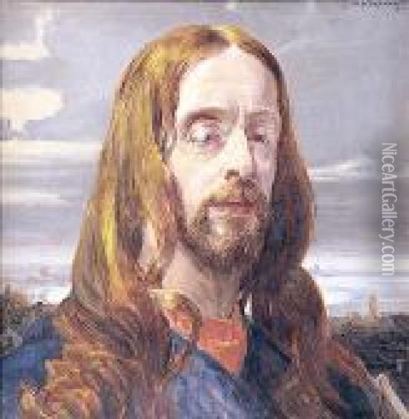Autoportret Oil Painting - Jacek Malczewski