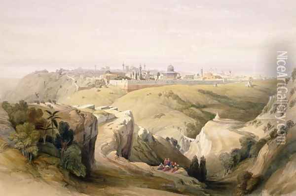 Jerusalem from the Mount of Olives, April 8th 1839, plate 6 from Volume I of The Holy Land engraved by Louis Haghe 1806-85 pub. 1842 Oil Painting - David Roberts