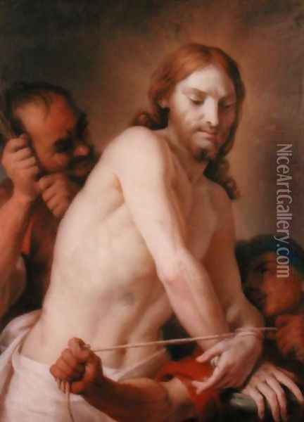 Christ being prepared for the Flagellation Oil Painting - Francesco Trevisani