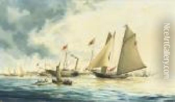 The Schooner Yacht Oil Painting - William Henry Jackson