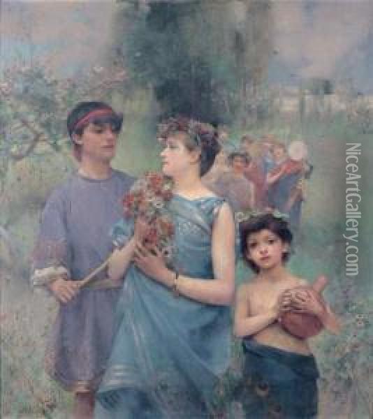 Le Printemps Oil Painting - Henry Siddons Mowbray
