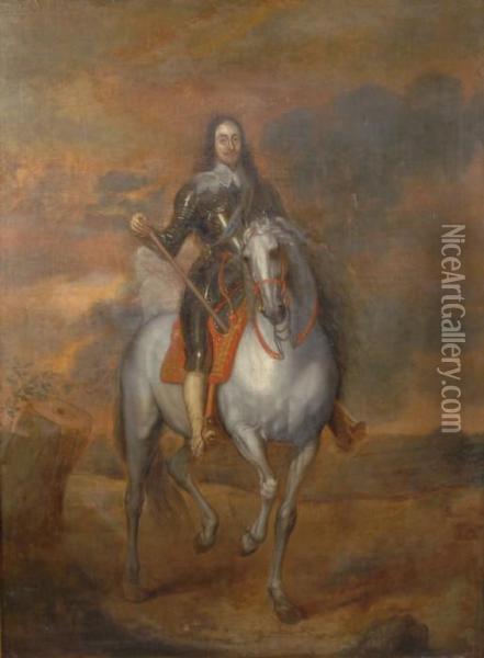 Efter. Portratt Av Charles I Till Hast. 16/1700-tal. Duk, 154x114. Sma Dukrevor Oil Painting - Sir Anthony Van Dyck